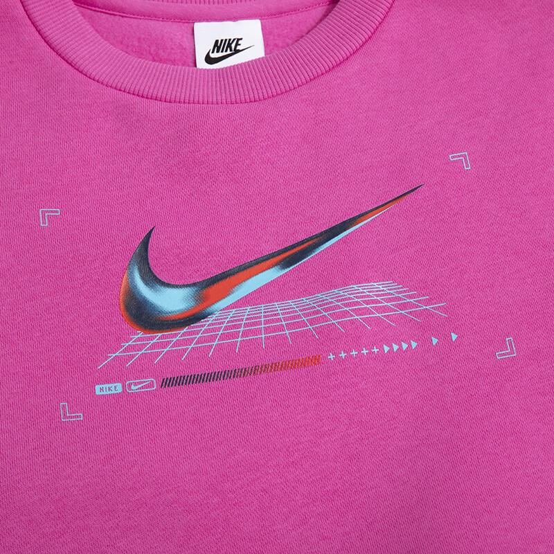 Nike Logo Print Casual Round Neck Long Sleeve Sweatshirt Kids sweatshirt Pink DX5030-623