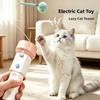 Creative Interactive Cat Wand USB  Retractable Cat Teaser Launcher Toy Teasing Stick  Cat Exercise