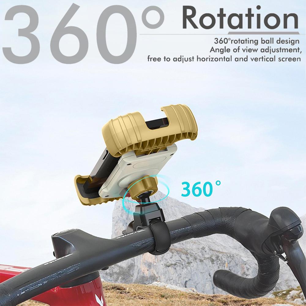 Mountain Bike Phone Holder, Anti-Shock 360° Rotation Bicycle Handlebar Mount for iPhone Samsung - Winter Cycling Essential Gift