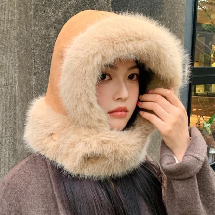 Adult Plush Earflap Hat Outdoor Windproof Ear Protect Furry Hat for Outdoor