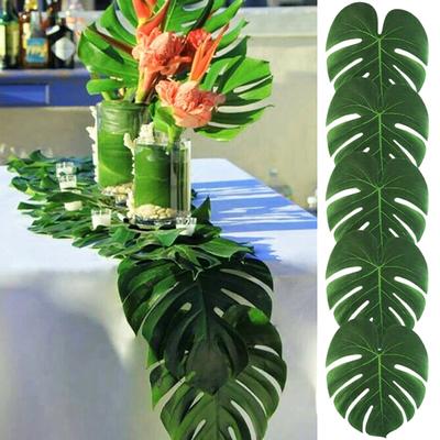 12Pcs/Pack Reusable Faux Leaf Fresh Looking High Quality Large Tropical Palm Tree Artificial Leaves