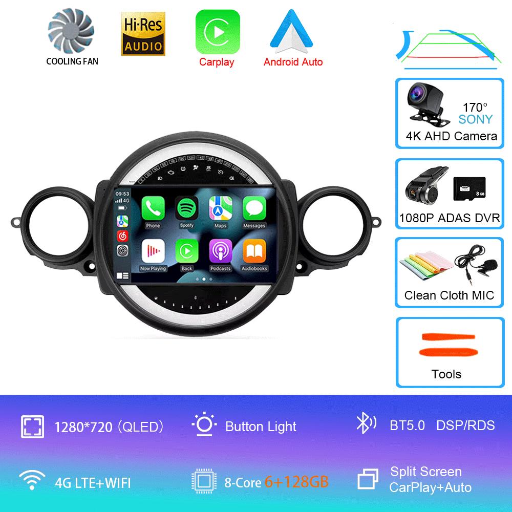 Android 14 Car Radio For BMW Mini Cooper R56 R60 R51 2006 - 2015 GPS Carplay Navigation Stereo Auto DSP BT DVD Multimedia Player