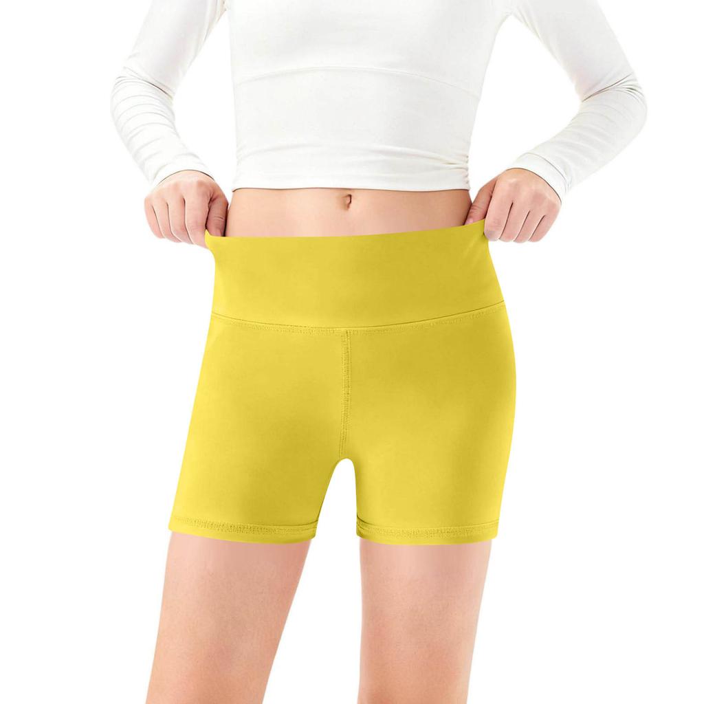 Children's Fashion -Colour Yoga Shorts Sports Shorts For Little Ones Baby Dance Trousers High-Waisted Tight-Fitting Fitness Pants