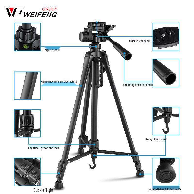 Weifeng 3520 Portable Tripod for DSLR, Mirrorless, & Phone - Ideal for Photography, Videography, Selfies, and Live Streaming
