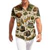 Men's Casual Short Sleeve Button Down Shirt Beer Festival Print Lightweight Breathable Fabric Relaxed Fit Summer Top