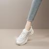 First Layer Cowhide Dad Shoes - Breathable Mesh Leather Thick Sole Casual White Shoes