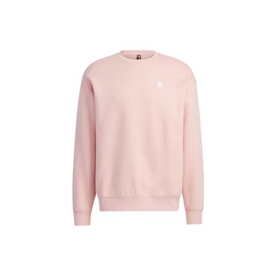 adidas Neo Unifarbener Logo-Print Rundhals Langarm Sweatshirt Unisex Sweatshirt Rosa HY9657