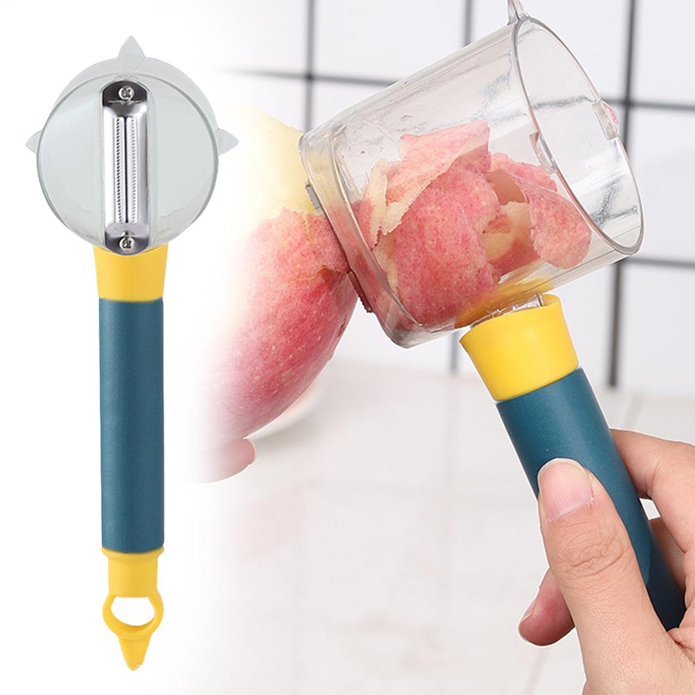 1 cuchillo pelador con caja de almacenamiento, ligero y práctico para pelar pepinos.