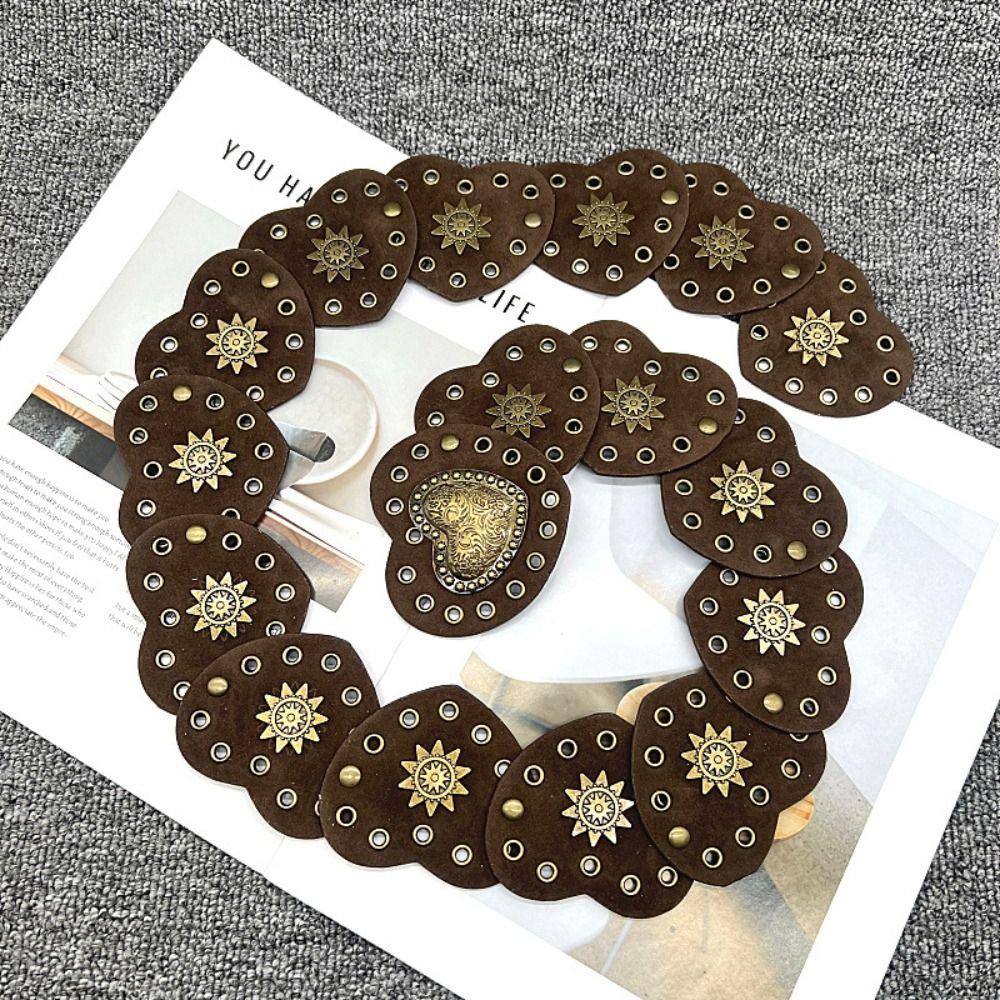 PU Dress Decoration Brown Waist Accessories Exaggerated Appearance Hollow Belts  Girls