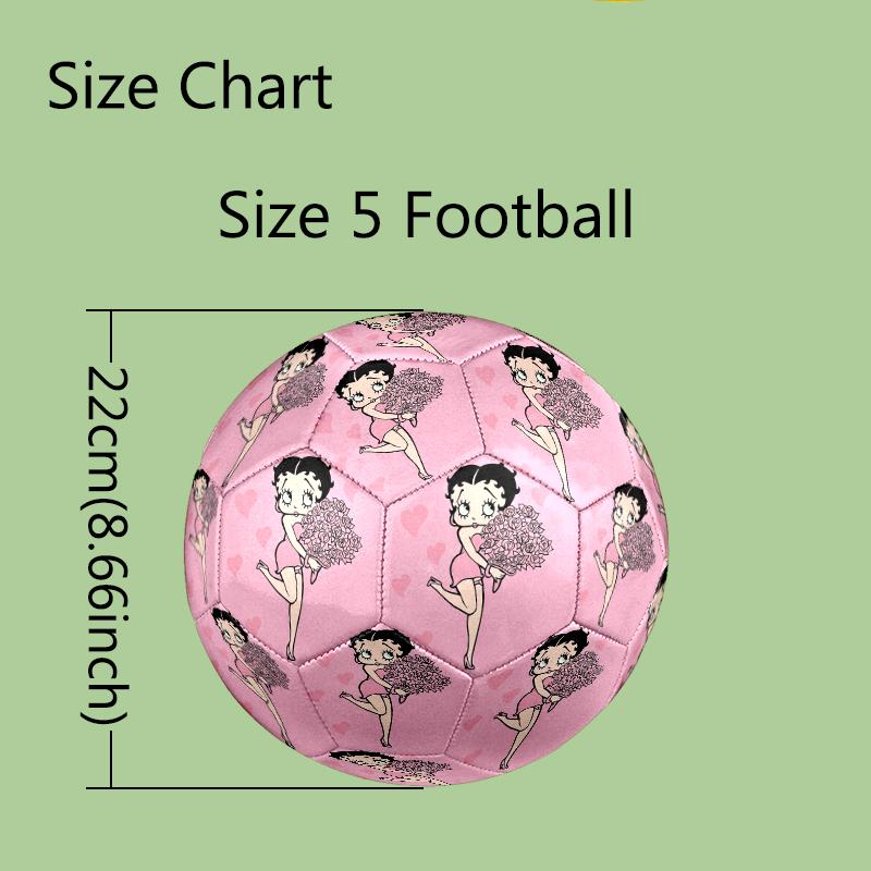 1pc Betty Boop Size 5 Soccer Ball, Standard Sport Football Firm Stitching for Training And Match, Gentle on the Feet, Durable and Unique