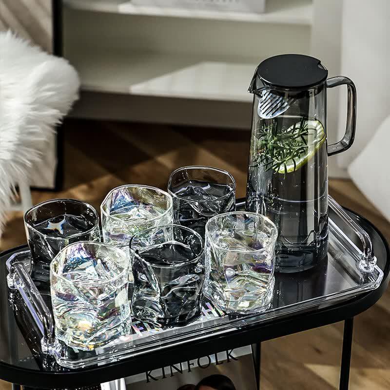 Elegant Nordic Twisted Glass Water & Tea Set