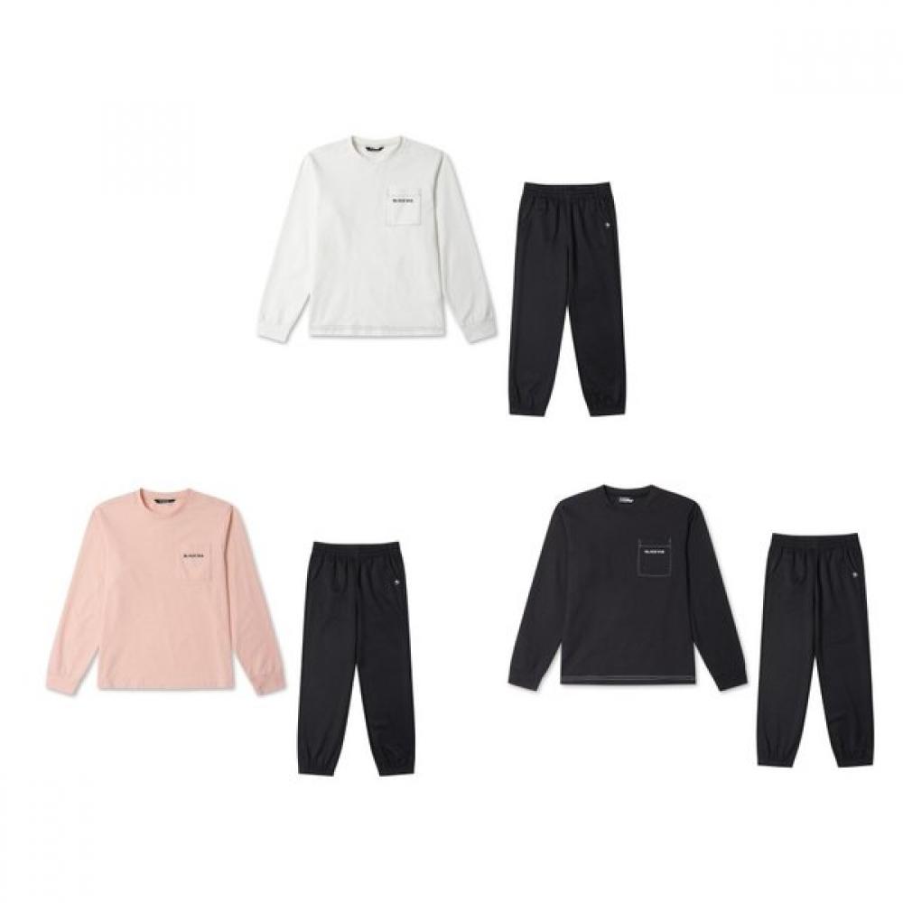 Blackyak Kids 26ss Long Sleeve T shirT + Jogger panTs seT CREAM/130