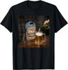 Funny Cat Drinking Beer Hat Graphic Unimpressed Tabby T-Shirt