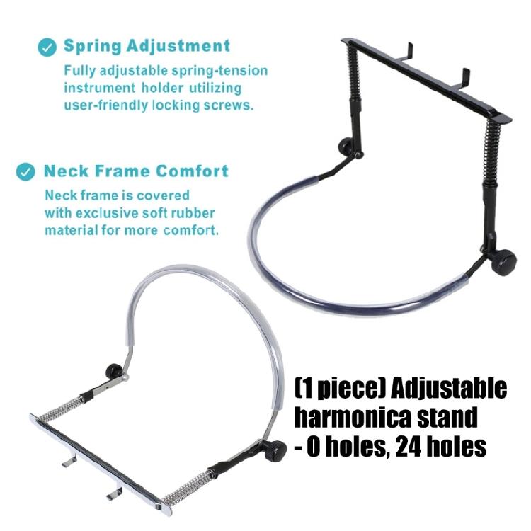 Ergonomic Harmonica Adjustable Neck Bracket 24 Hole Harmonica Neck Mount Rack Mouth Organ Stand For Musician Enduring
