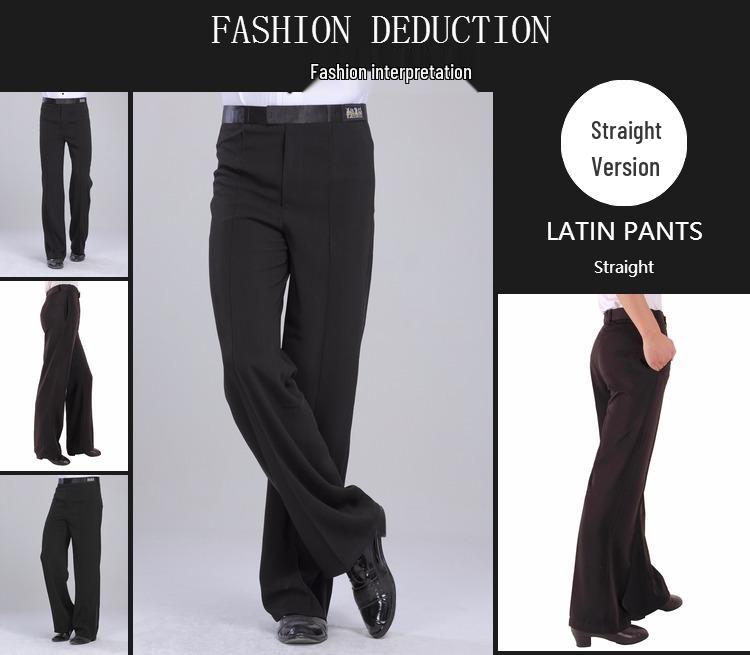 Men's Modern Latin Dance Pants - Straight Leg for Practice and Ballroom