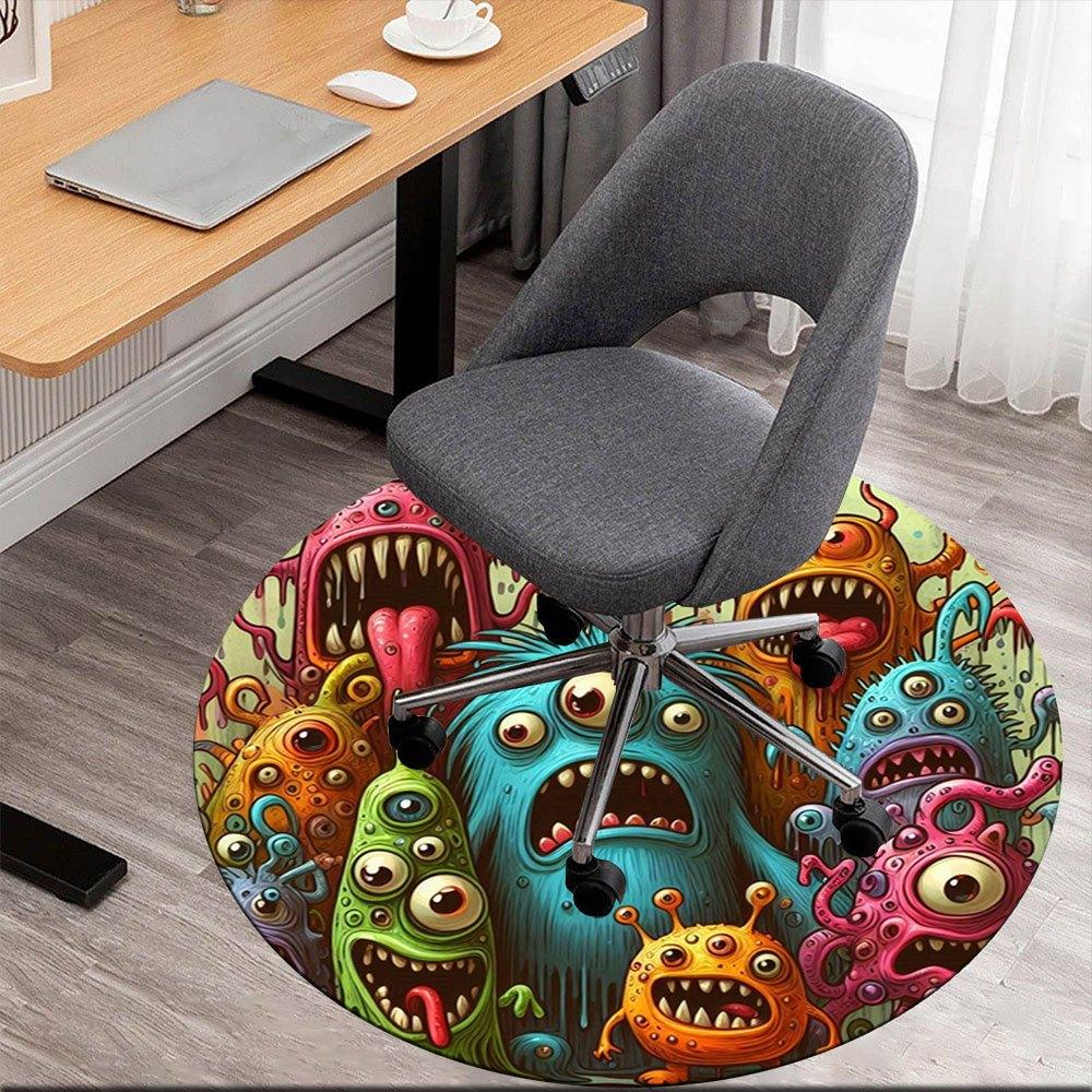 

Colorful Monster Party Decorations: Spooky Fun for Kids Parties!Round Non-Slip chair mat chair carpet for office Rugs for Office Decor Gift For Valen 80cm by 80cm