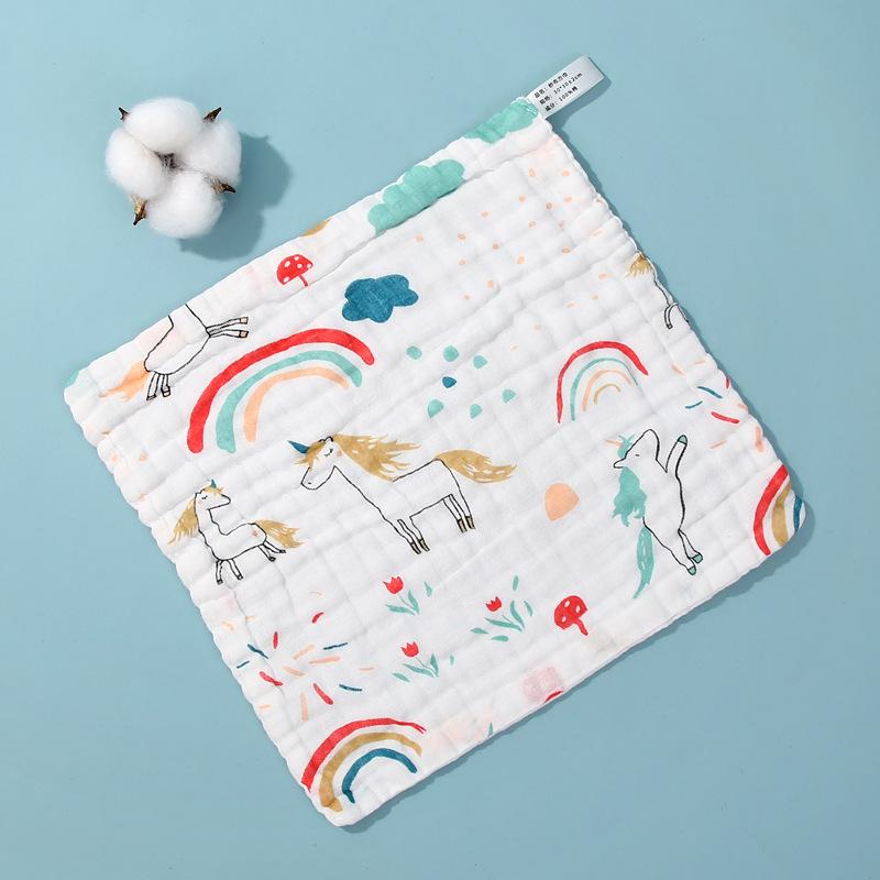 High-Density Pre-Washed Baby Cartoon Gauze Towel - Soft Washcloth for Household Use