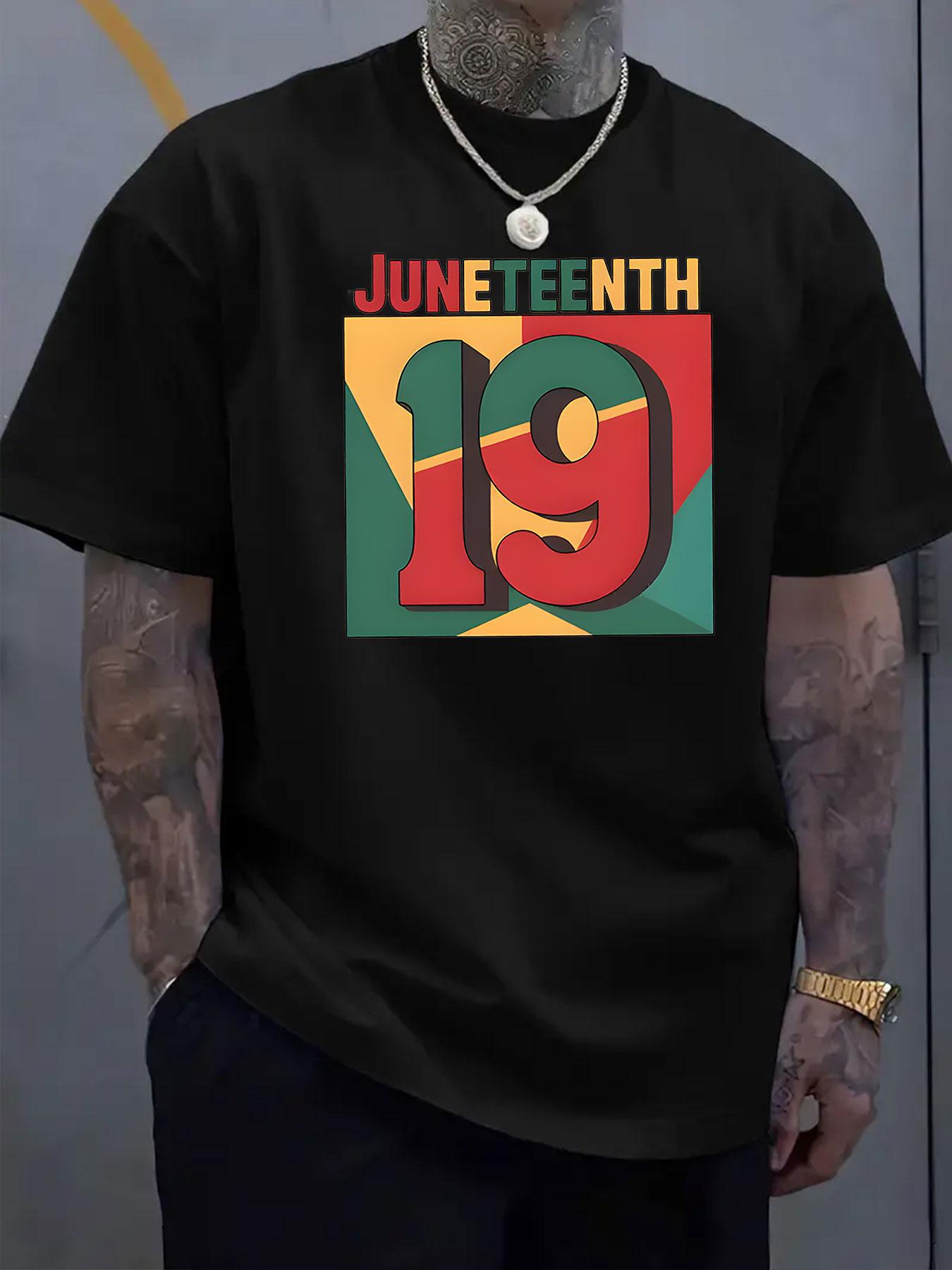 Juneteenth Graphic T-shirt - Casual Geometric Print L