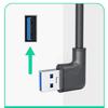 USB3.0 Extend Cable Cord with Power Switches 90 Degree Bend for USB Fan LED Lamp