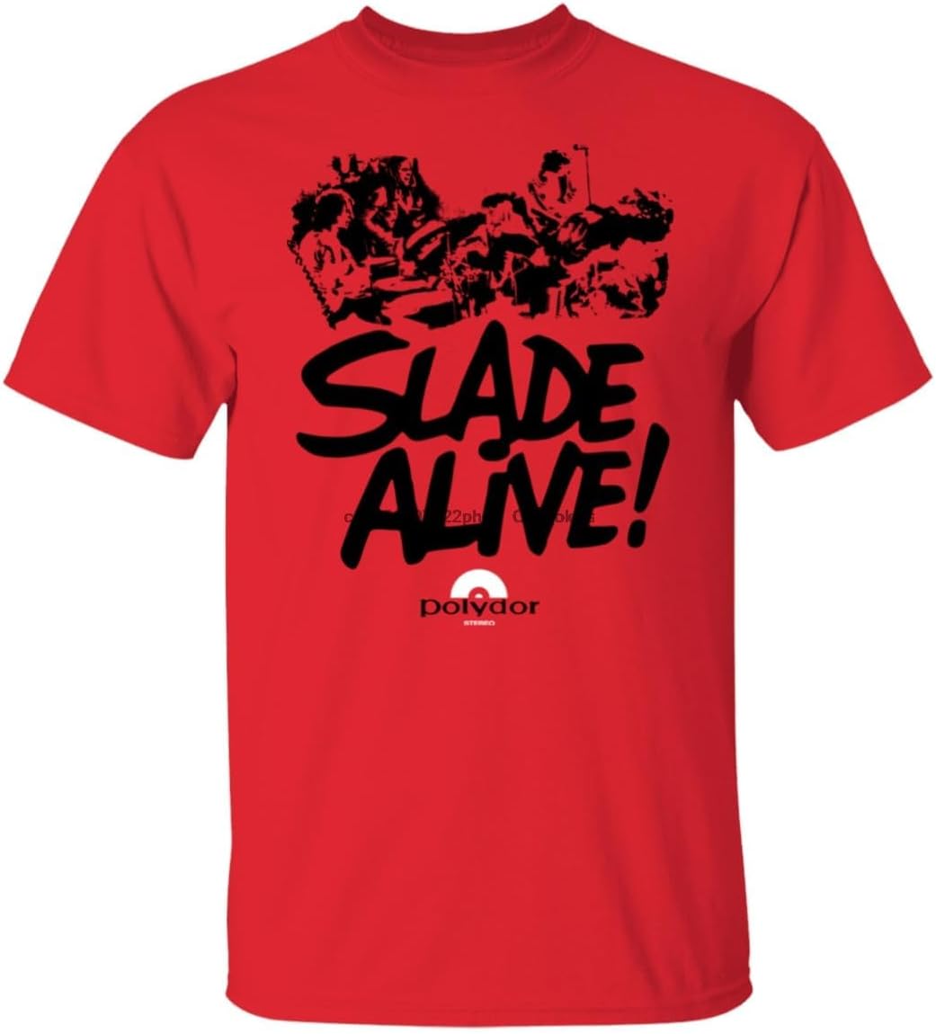 Slade Slade Alive! Retro 1970 s Rock Glam Rock Dave Hill Knoddy Holder t Shirt Red 3XL 4XL красный