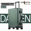 Aluminum-Magnesium Alloy Suitcase with Aluminum Frame, Universal Wheels, Combination Lock - 24" Carry-On for Students & Men's Business Travel.