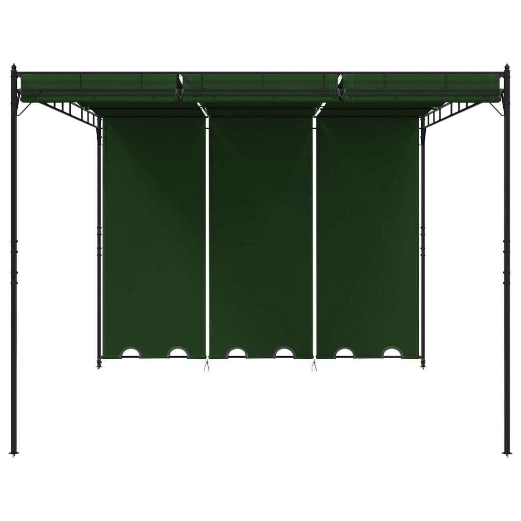 Gazebo 4 X 3 X 2.3 M Green Polyester and Steel