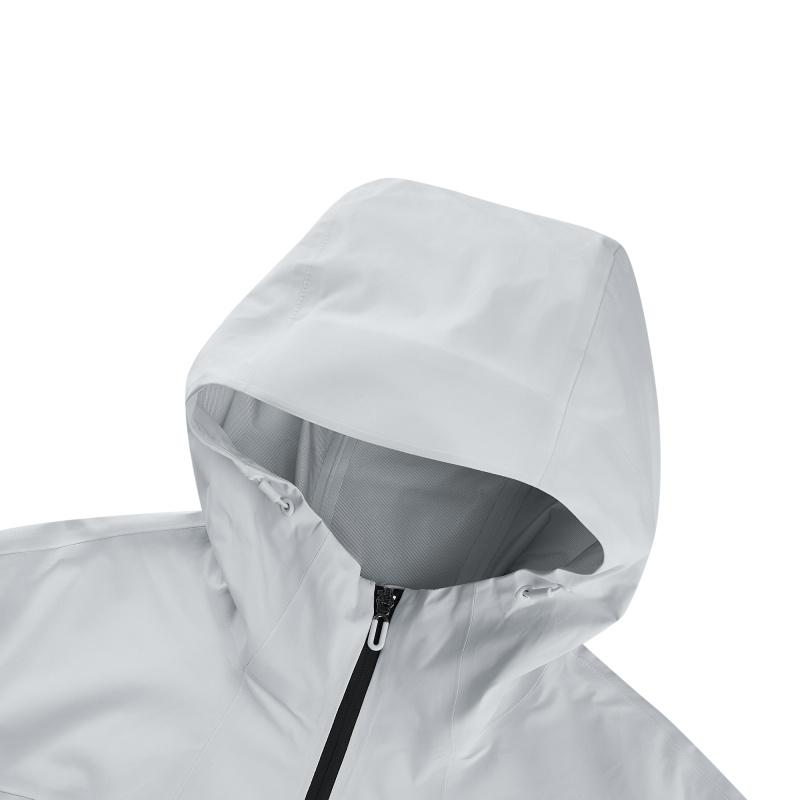 Skechers Sports Lifestyle Series Woven Hooded Zip-Up Long Sleeve Waterproof Jacket Men jackets Bright-White P324M013-0019