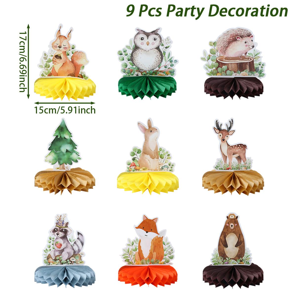 

Набор сотовых фигур «Лесные животные» Декор для вечеринки в честь дня рождения «Дикий» Сувениры для детей Подарок Настольные украшения Принадлежности для детского праздника в стиле джунглей сафари