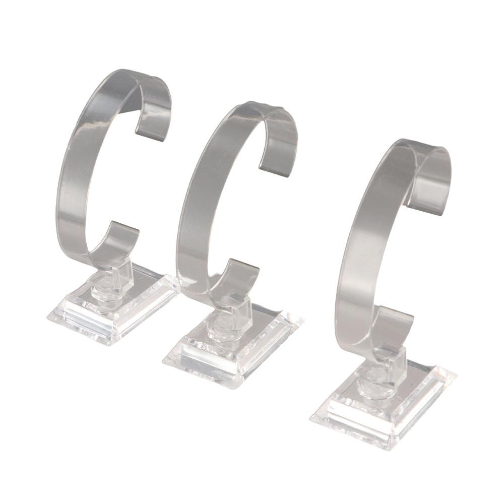 Transparent Watch Display Racks Jewelry Rack Bracelet Bangle Watch Holder Stand C-Ring Plastic Watch Display Holder Men Women