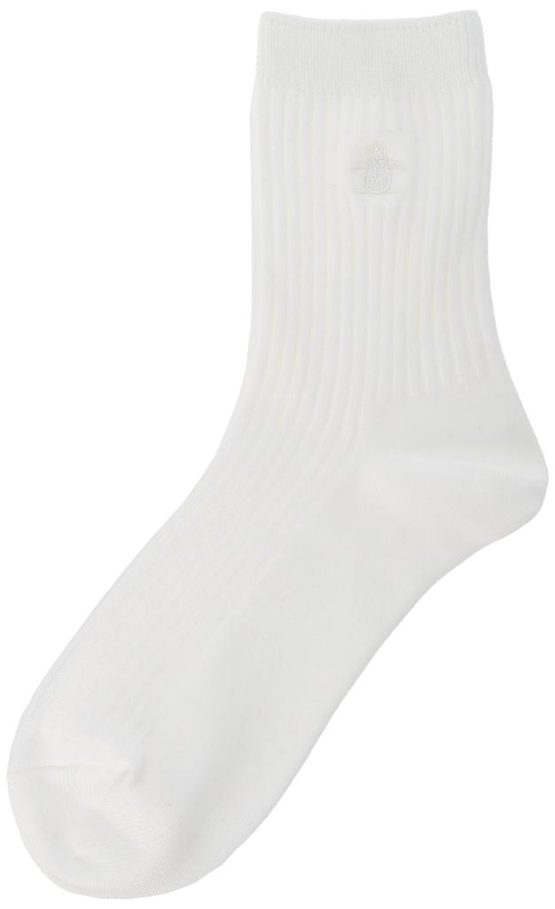 Munsingwear MGCXJB00 WH00 Golf Classic Short Length with Antibacterial and Odor Resistant Socks, One-Point Design, (White)