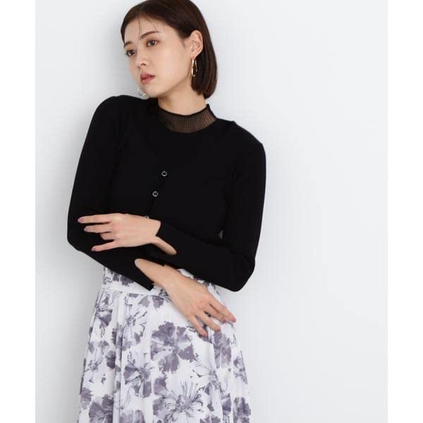 Jill by Jill Stuart Women's Sheer Neck Layered Cardigan, Green