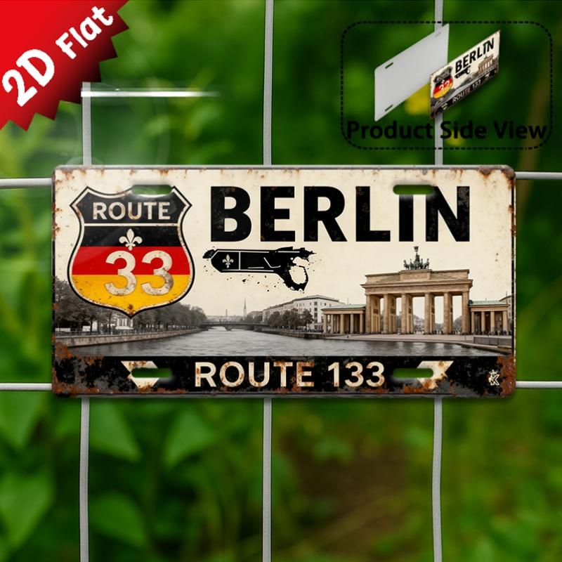 D Plane Metal Sign for The Berlin U Line  Vintage Aluminum Wall Art Measuring inch by inch Featuring a Historical 15x30cm(5.9x7.8inch)