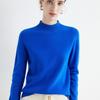 Damen Nahtloser 100% Wollpullover Langarm mit Halbhohem Kragen für Herbst/Winter