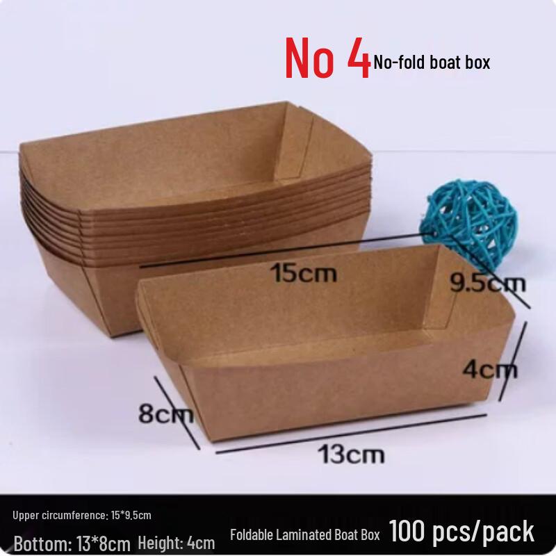 Coated Kraft Paper Food Boat Tray with Lid