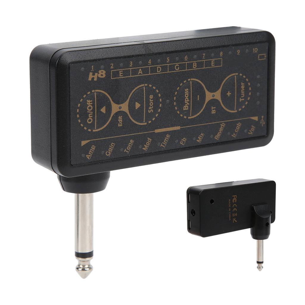 Guitar Headphone Amplifier Chargeable Recordable Portable Distortion Sound Card Effect Amp