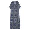 Short Sleeve Plus Size Cotton Vintage Dresses for Women Casual Loose Maxi Long Summer Beach Dress