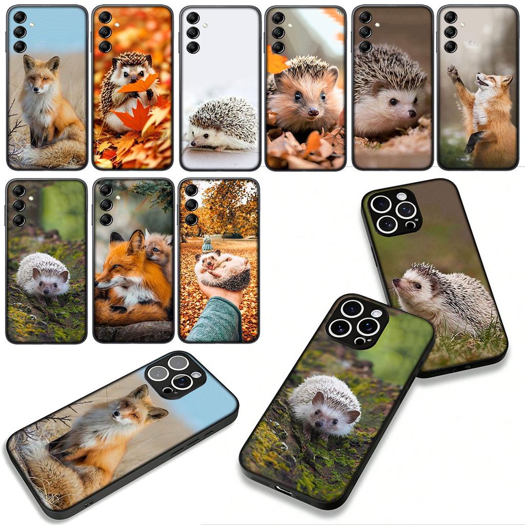 Phone Cover Hedgehog Fox Coque for Samsung Galaxy S25 S24 S22 S23 FE Ultra Plus A56 A05 A06 A15 A16 A55 S7 Edge Case