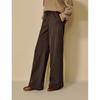 INMAN Women's Melange Striped Plush Wide-Leg Warm Pants