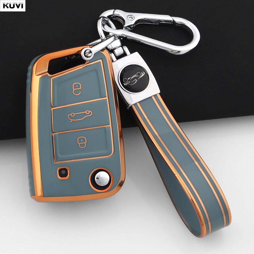 Tpu 3 4 Buttons Car Flip Key Case Cover For Vw Volkswagen Golf 7 Mk7 Tiguan Mk2 For Seat Ateca Leon Fr 2 Ibiza For Skoda Octavia