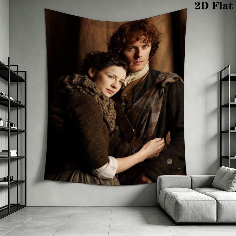Vibrant Outlander Wall Tapestry Aesthetic Wall Hanging Printed Fabric Blanket Decorative Tapestries for Bedroom Living Room Home Decor