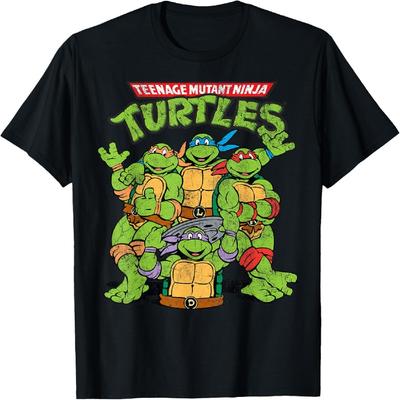 Teenage Mutant Ninja Turtles Classic Retro Logo Short Sleeve Tee-Shirt