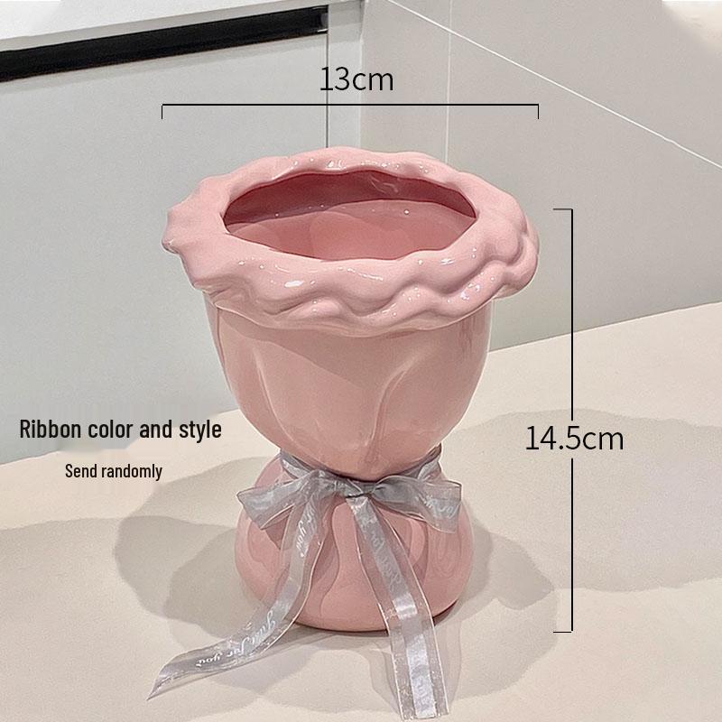 Set aus 100 Keramikvasen im Cremestil für Heimdekoration - Elegante handgebundene Straußform für Wohnzimmer-Blumenarrangements