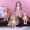 1Set Lovely 16CM 1/8 Nude Doll Girl Toy Kids Gift 3D Simulation Eyes 13 Joint Multi Expression Little Dollhouse