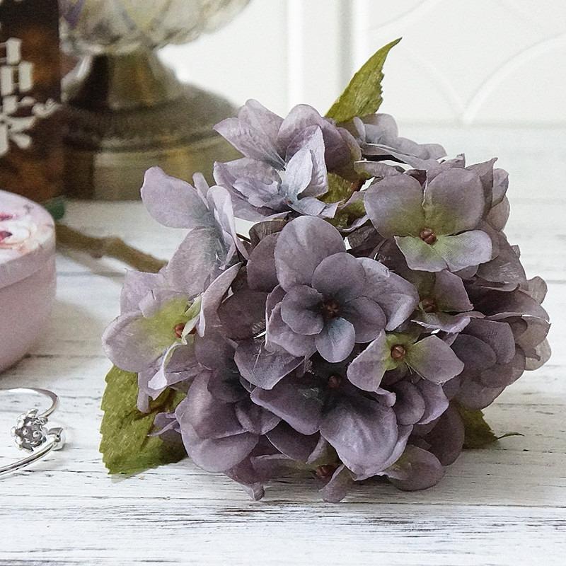 Silk Hydrangea Autumn Vase Home Room Decor Valentine's Day Wedding Bridal Bouquet Wall Setting Artificial Flower Scrapbook Cheap
