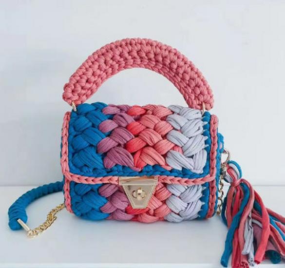 Hyuna Fashionable Korean-Japanese Crochet Chain Crossbody Bag - Versatile Handmade Colorful Bag
