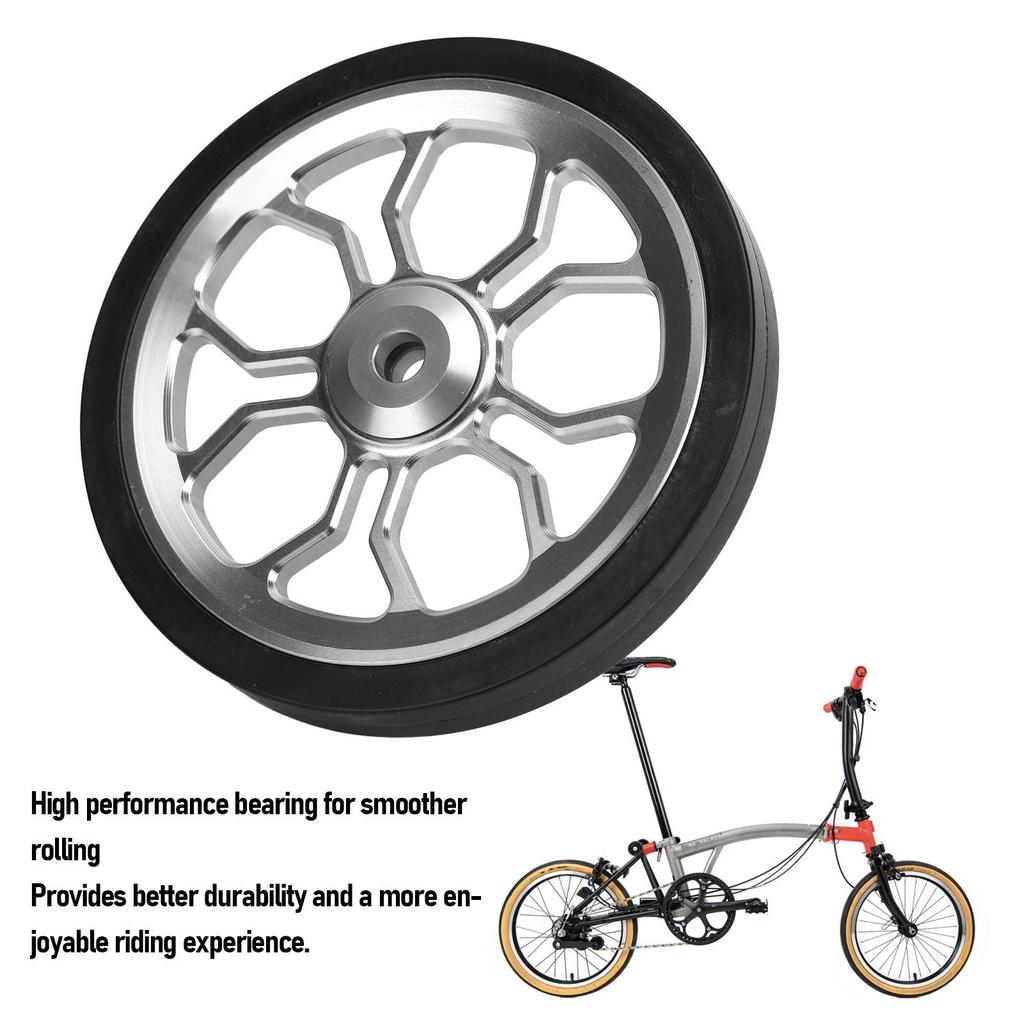 Faltrad Leichtlaufrad Aluminiumlegierung Leichtlaufrad Hochleistungslager Leichtes Leichtlaufrad zum Fahren Radfahren Silber
