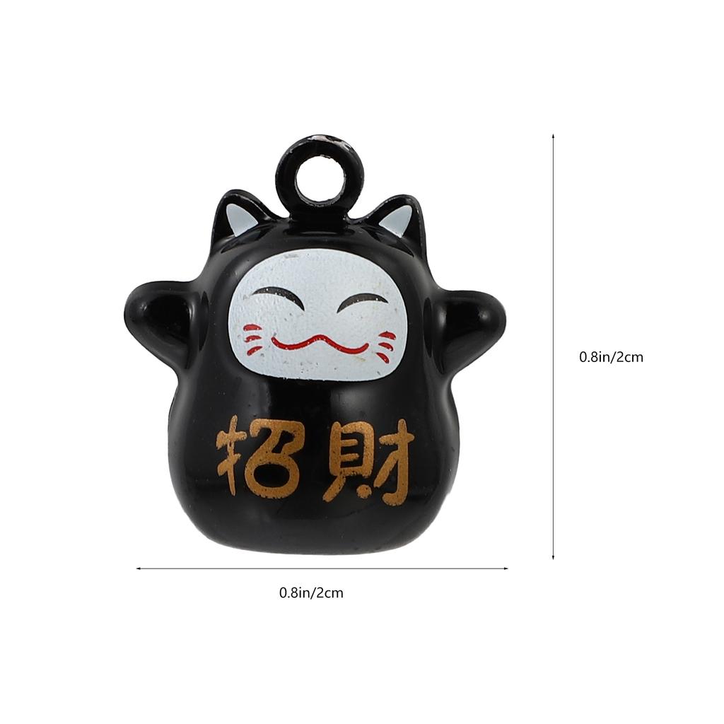12Pcs Fortune Cat Bells Cartoon Lucky Cat Pet Copper Bells Gift Pendant DIY Small Bell Gift Crafts Phone Key Bag Chain Accessory
