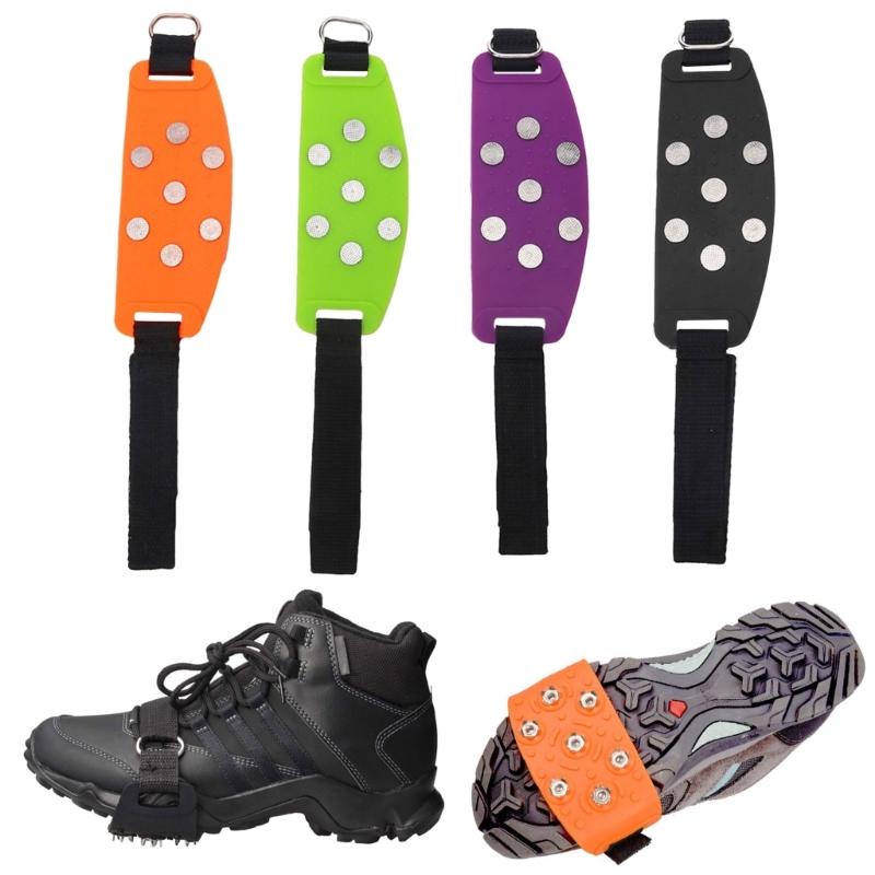 Ice Climbing Crampons Nonslip Ice Crampons Snow Skid Spikes Winter Shoe Cover Clip Crampons for Mountaineering Outdoor