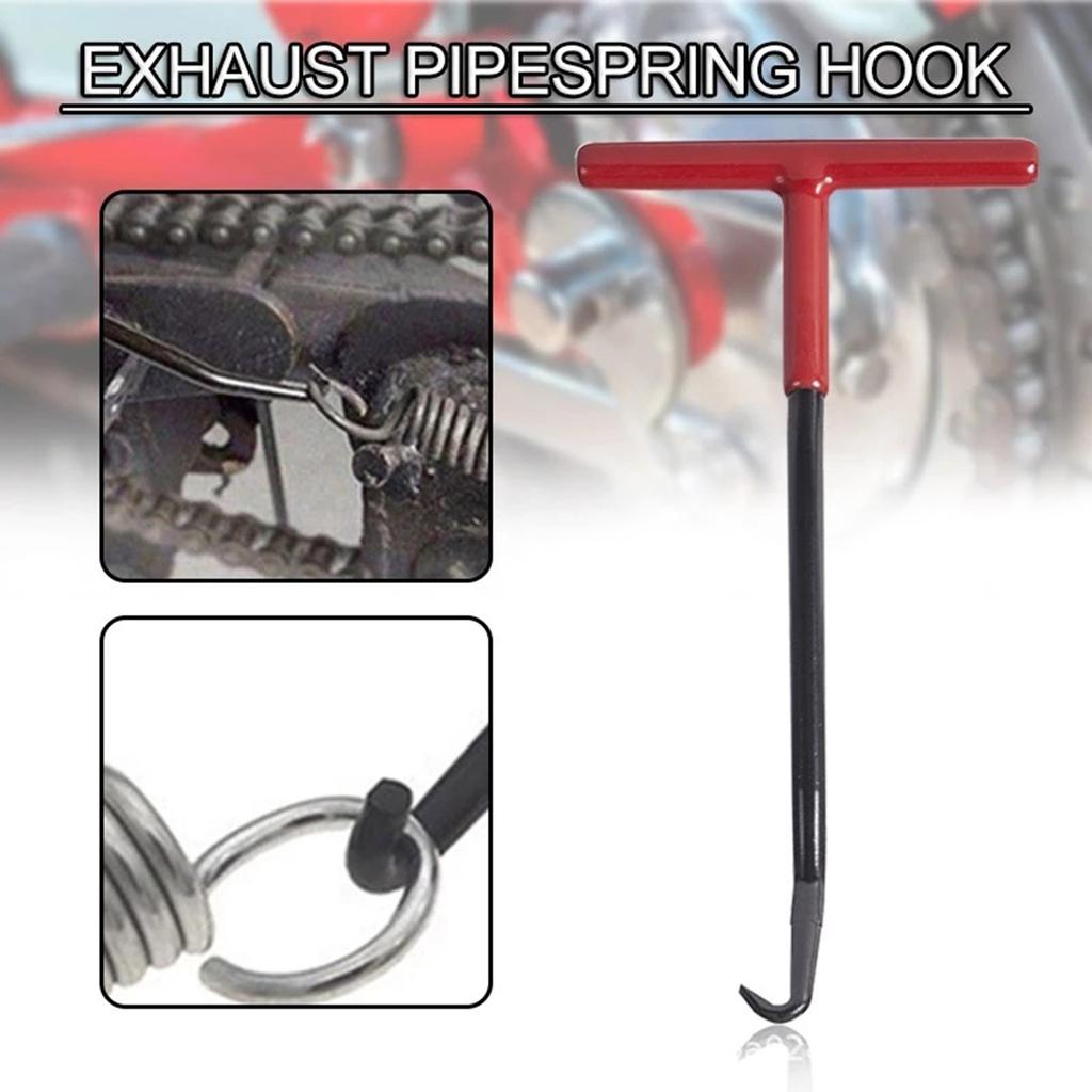For T Shaped Motorcycle Handle Exhaust Spring Tools Exhaust Pipe Spring Removal Installation Puller Tool with Rubber Coa
