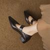 Vintage Women Pointed Toe Mary Jane Shoes Fashion Shallow Thick Heel Spring Autumn Wedding Party Shoes One Kick Zapatos Mujer